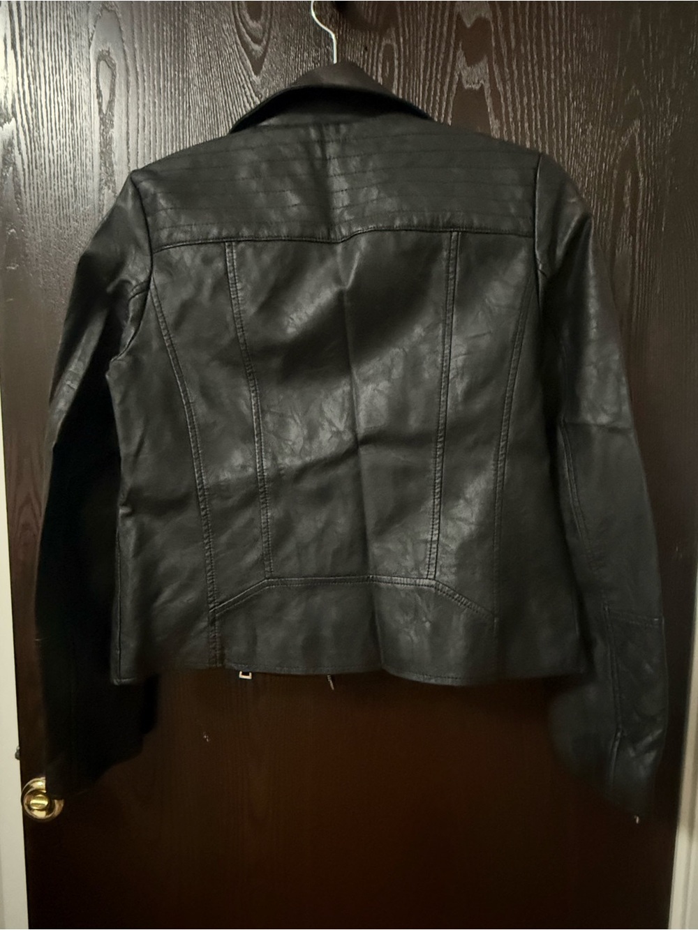 River Island Black Faux Leather Panelled Jacket